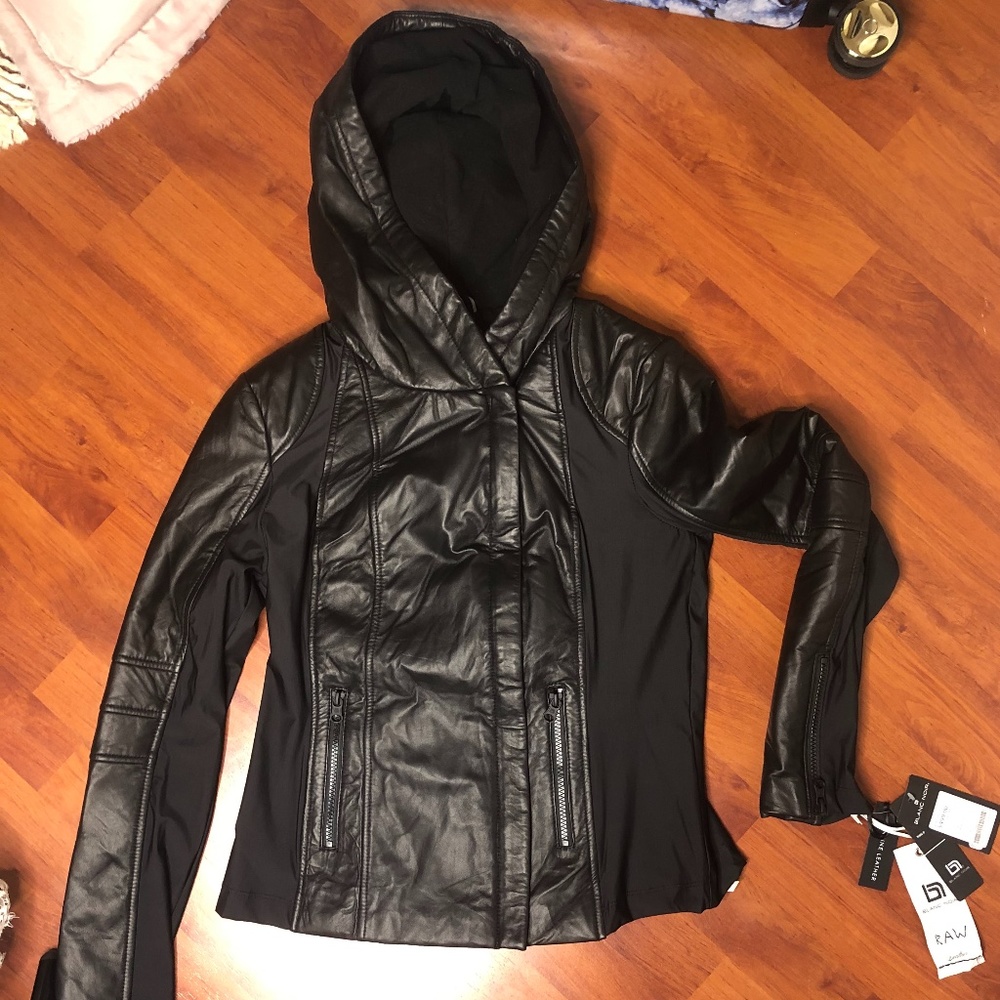 Noir Blanc Real Leather Moto Jacket